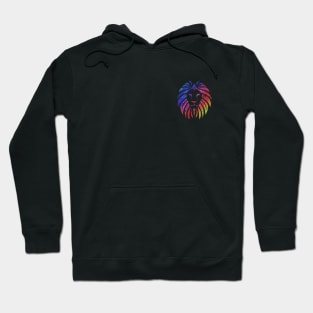 Rainbow Lion Pride White Small Logo Hoodie